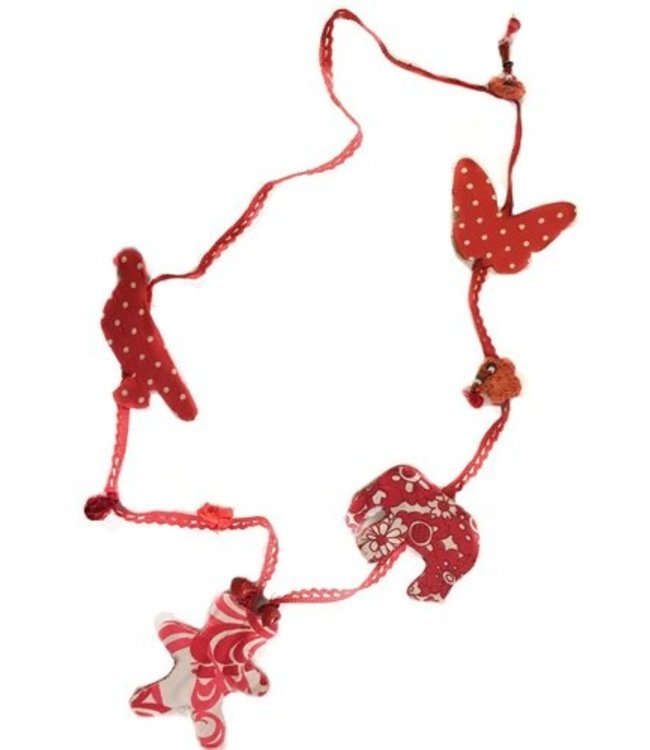 Kinderketting dieren rood