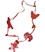 GlobalAffairs Girl necklace animals -red
