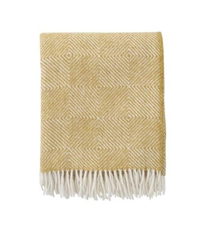 Throw eco wool Gooseye - yellow - 200x130 cm