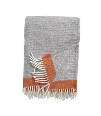 Klippan Plaid eco wool Hampus grey-orange 200x130 cm