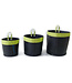 Rubber basket black-green line - set of three S-M-L