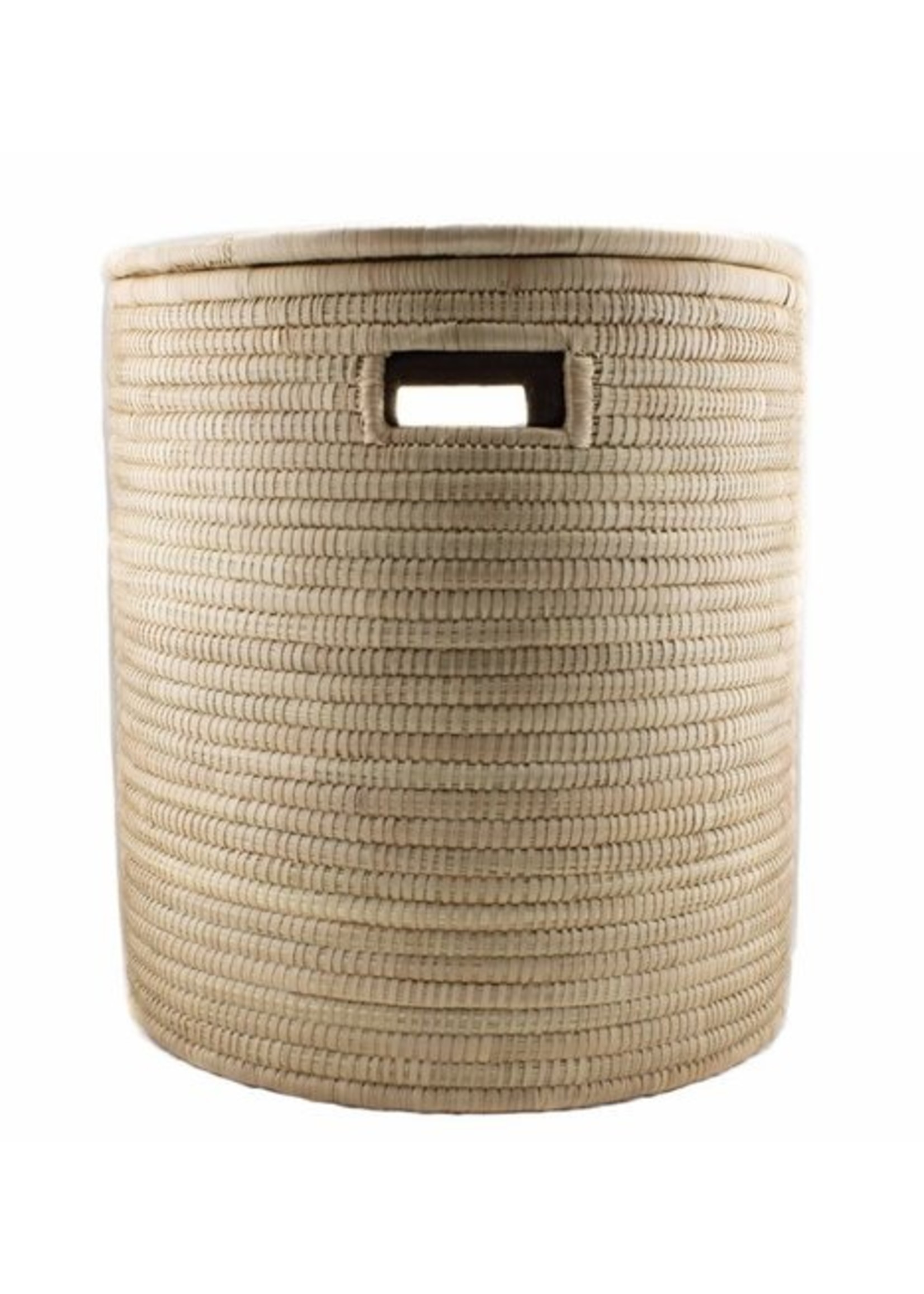 People of the sun Palmleave basket with flat lid Natural H45xD40cm - Medium