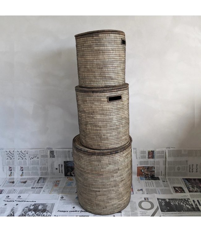 Palmleave basket Brown H38xD35cm - small