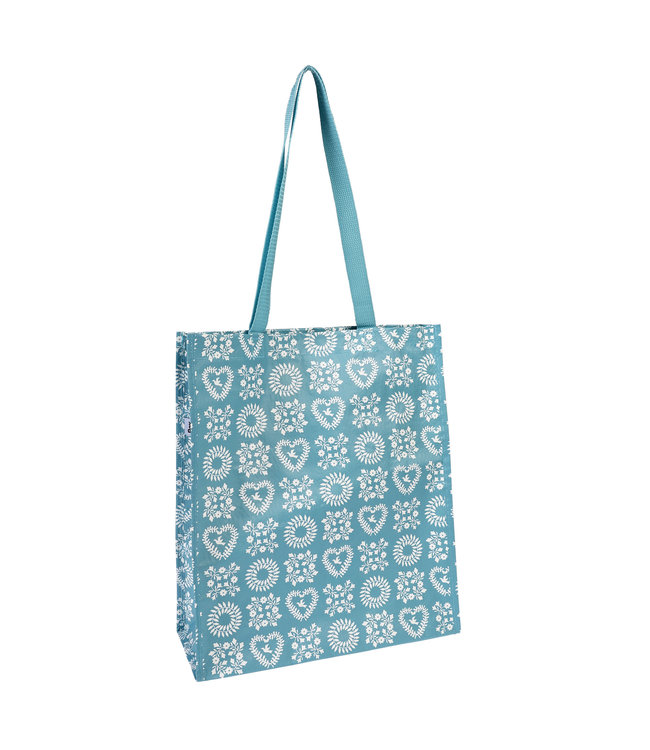 Shopper gerecycled plastic Friendship (blauw-wit) 40x34cm