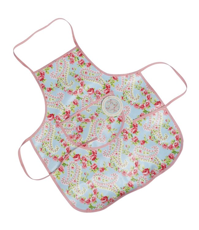 Children's apron plastic Light blue Paisley