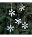 Set tree decoration felt white snow flakes - 10 pcs