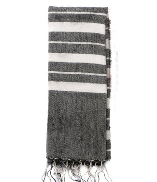 Fair Forward Plaid black and white cotton-acrylic 160x120cm