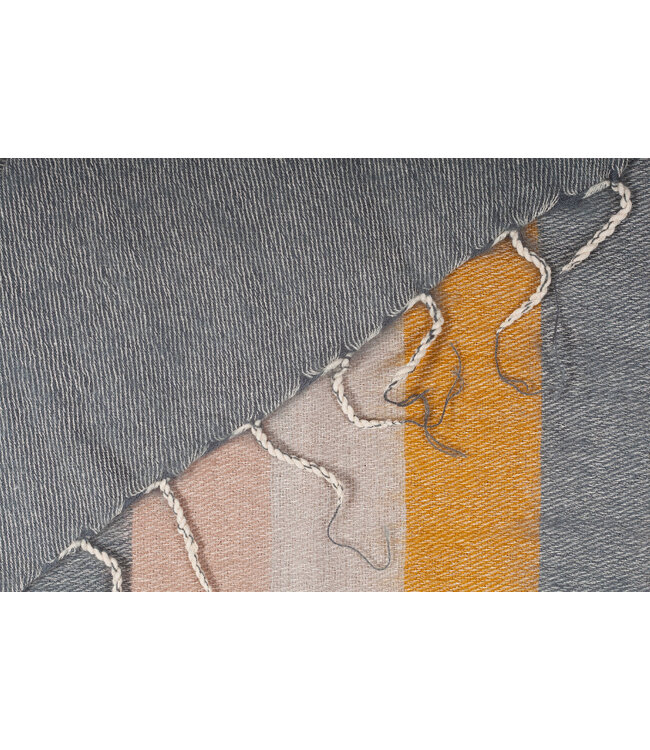 Plaid 240x120 cm (wool-look) yellow-grey-cream