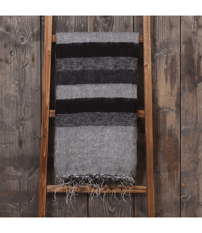 Plaid 240x120 cm (wool-look) black-grey