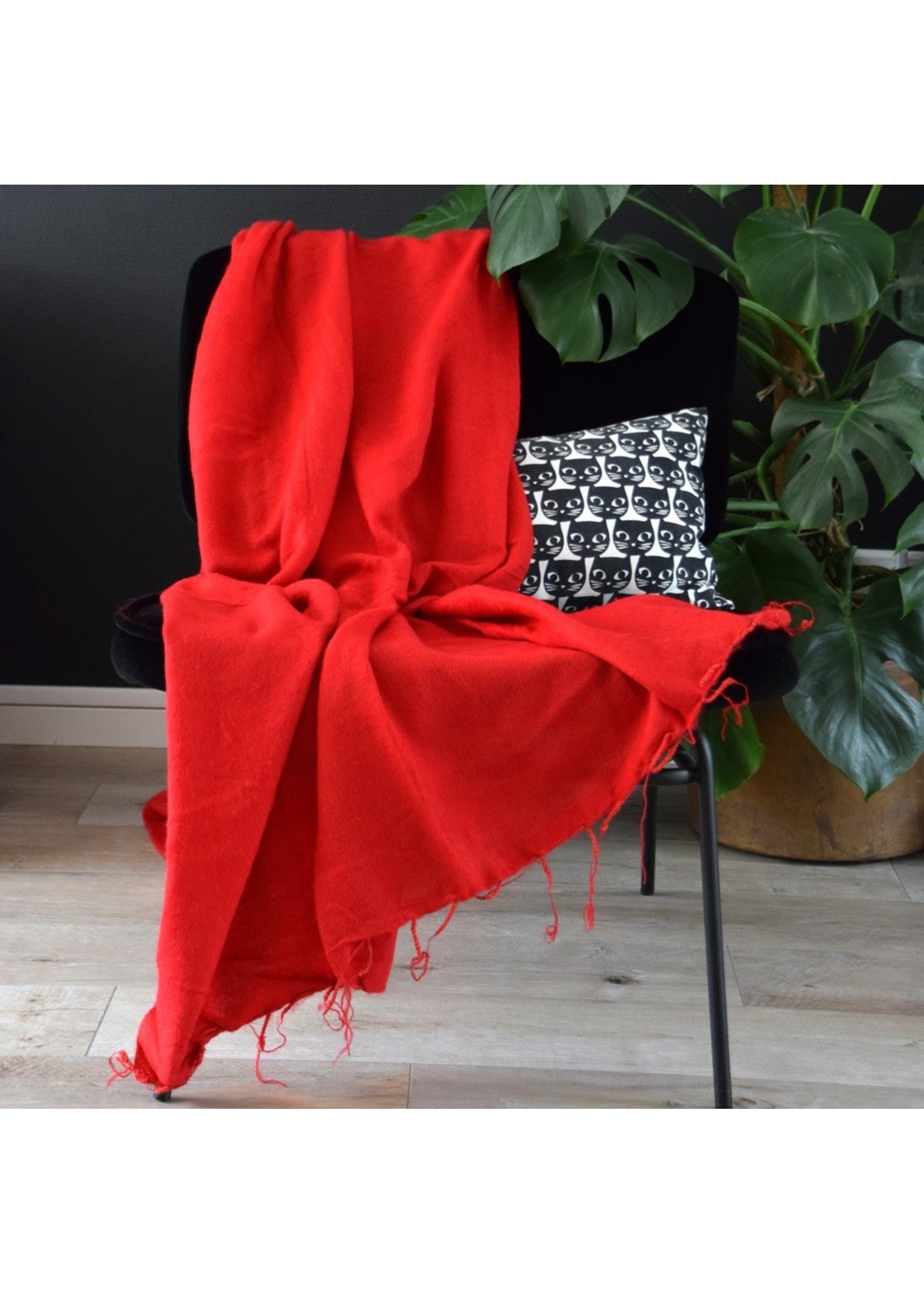 Sjaal met Verhaal Plaid 240x120 cm (wool-look) red