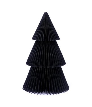 Only Natural Papieren kerstboom 30 cm - zwart met glitter