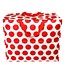 Big storage bag recycled plastic 55cm -Spot red on cream