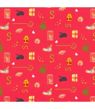 wrapping paper red - Sinterklas