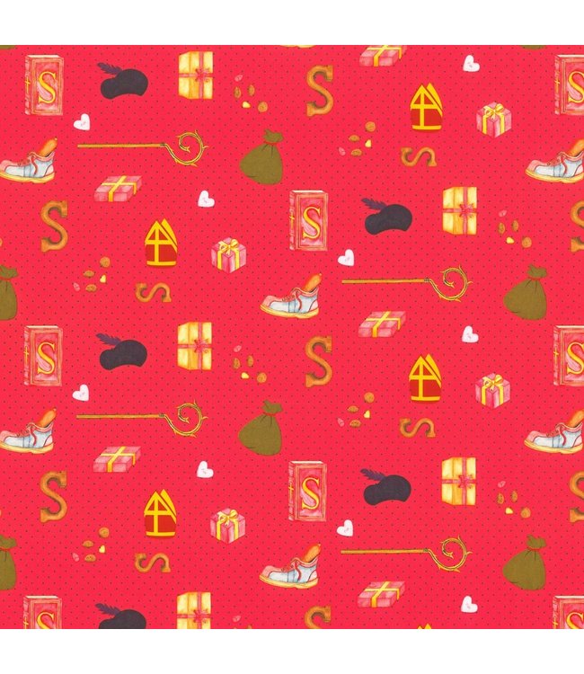 wrapping paper red- Sinterklaas