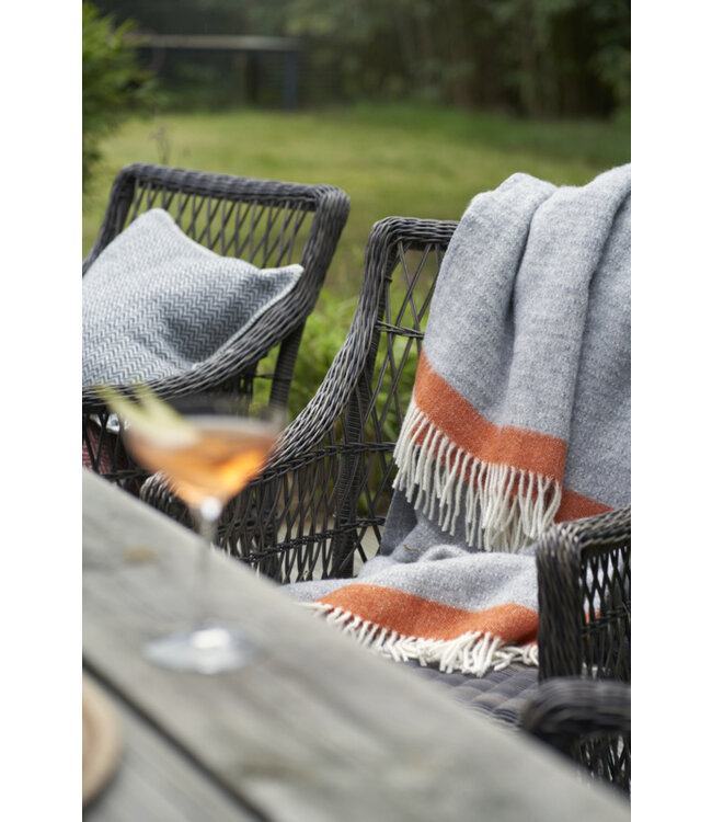 Plaid wol Hampus grijs-groen 200x130 cm