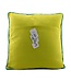 Pillow 45x45 cm lime crochet flowers