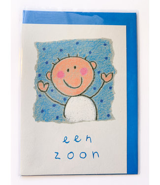 Floris Wishing card "Een zoon" with blue envelope