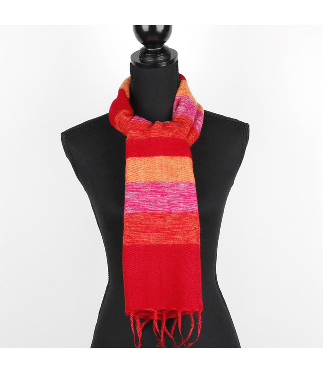 Shawl 140x30 cm (wool-look) red-pink-orange
