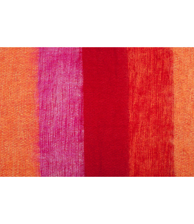 Sjaal 140x30 cm wol-look rood-oranje-roze