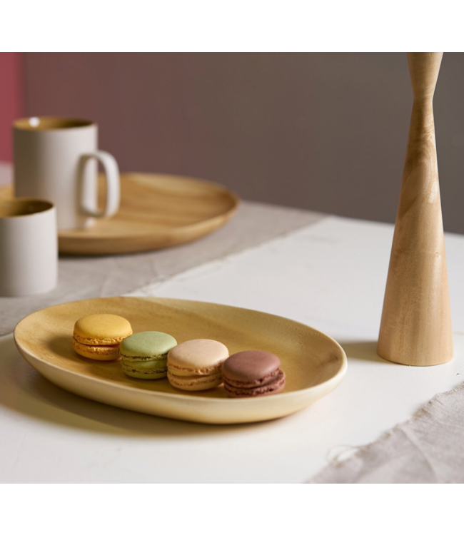 Oval serving bowl wood 13x19cm