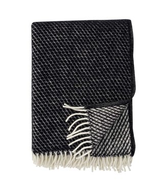 Klippan Plaid wol Velvet zwart-wit 200x130 cm
