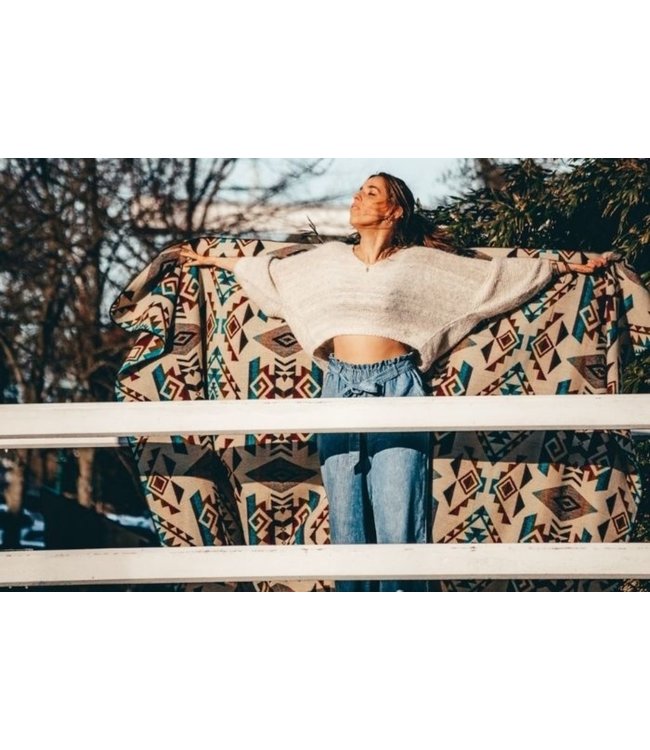 Plaid alpaca wool 190x225 cm - Chimborazo colour mix