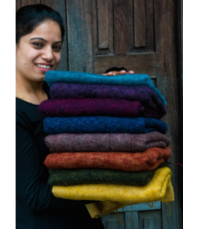 Shawl 180x80 cm (wool-look) bordeuax red