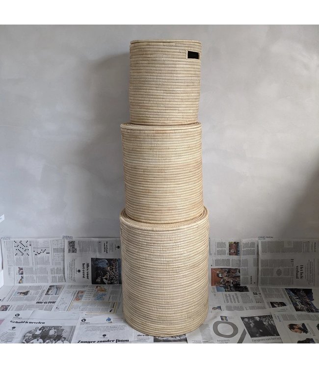 Palmleave basket Natural beige - H38xD35cm Small