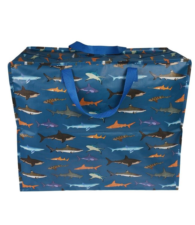 Grote opbergtas XL Haaien gerecycled plastic 55 cm