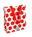 Shopper 40x34 cm recycled plastic white with red dots