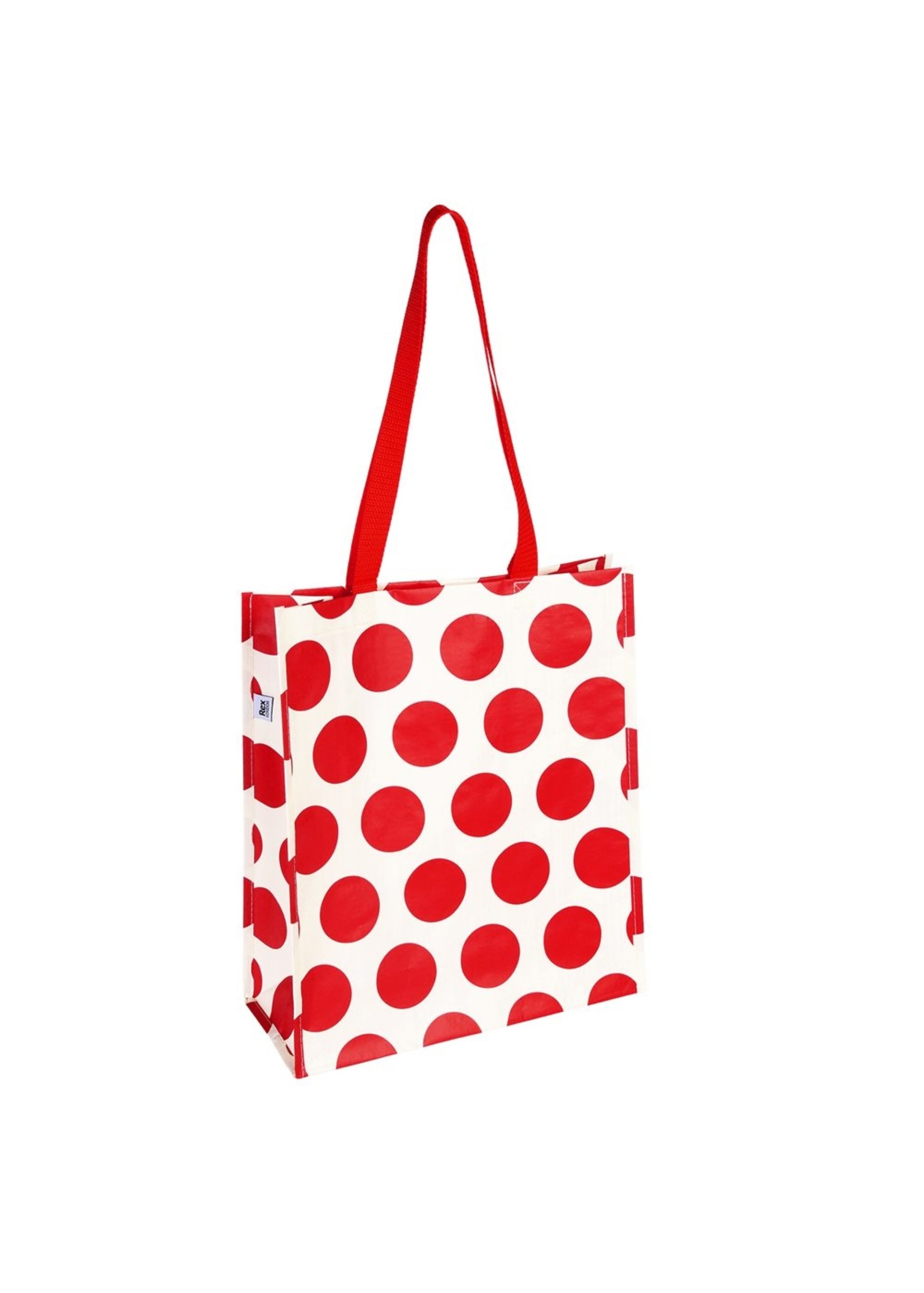 Rex London Shopper 40x34 cm recycled plastic white with red dots