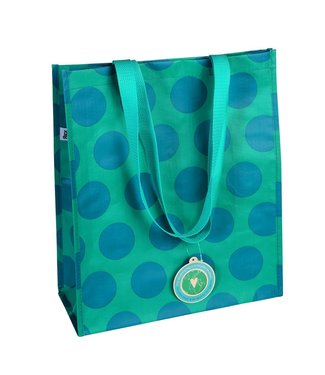 Rex London Shopper 40x34 cm recycled plastic - Turquoise with blue dots