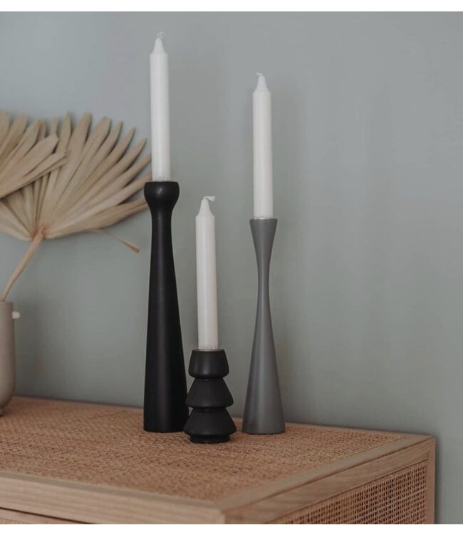 Wooden candleholder X-shaped grey 25 cm