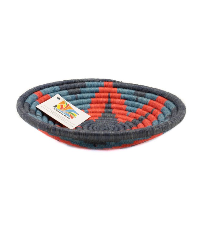 Wicker (wall) bowl red-blue D35cm