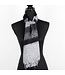 Sjaal 140x30 cm wol-look zwart-grijs strepen