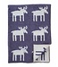 Blanket eco wool moose blue-brown stripes Klippan 180x130 cm