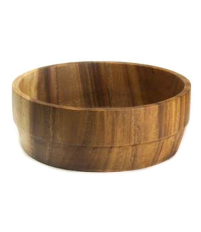Houten schaal 25cm rond band