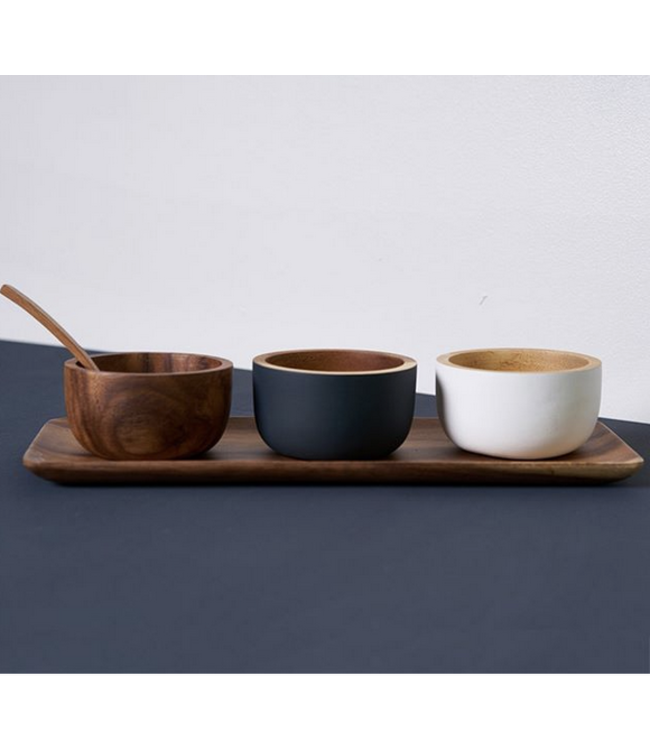 Wooden bowl D 11 cm white