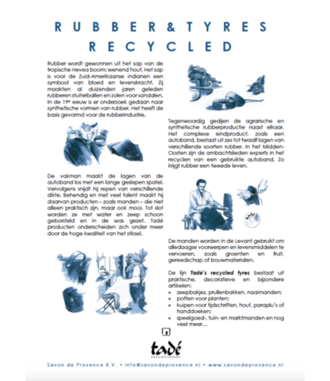 Rubberen bloempot gerecycled recht - verkrijgbaar in 3 maten