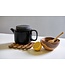 Tea pot black ceramic 13 cm/ 950 ml shiny/matt