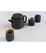 Theepot keramiek 13cm/ 950 ml mat-mat zwart