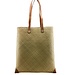 Gone Arty Palmleave bag with brown leather handles - natural