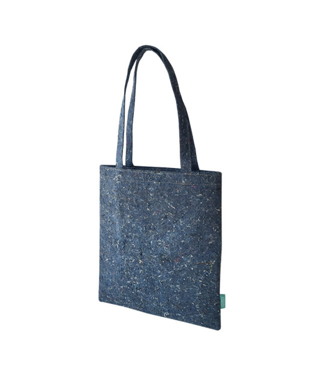 Shopper tas recycled vilt - blauw