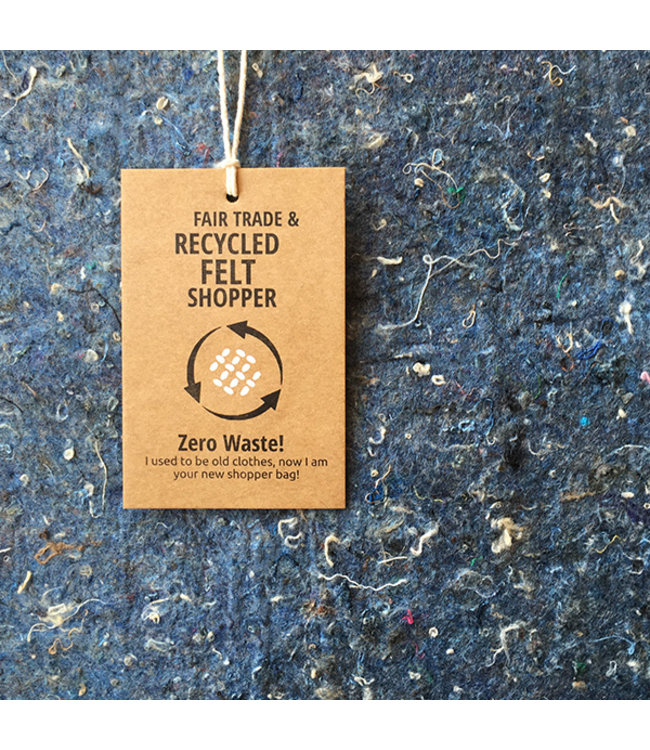 Shopper bag felt - recycled blue jeans