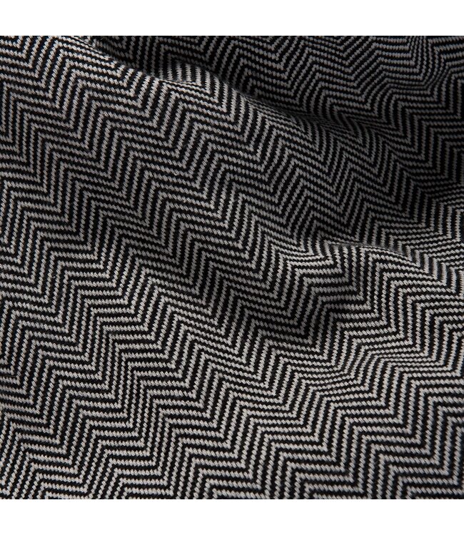Plaid katoen Zigzag 240x175 cm zwart - wit
