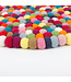 Rond vilten tapijt - kleed bolletjes multicolour D100 cm