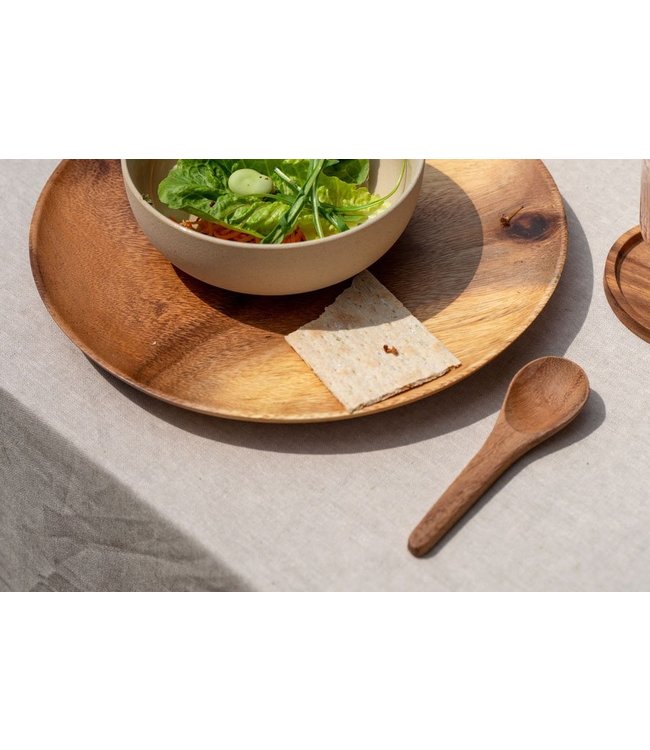 Wooden plate natural 33 cm flat Kinta