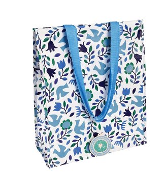 Rex London Shopper 40 x 34 cm white-blue Doves recycled plastic