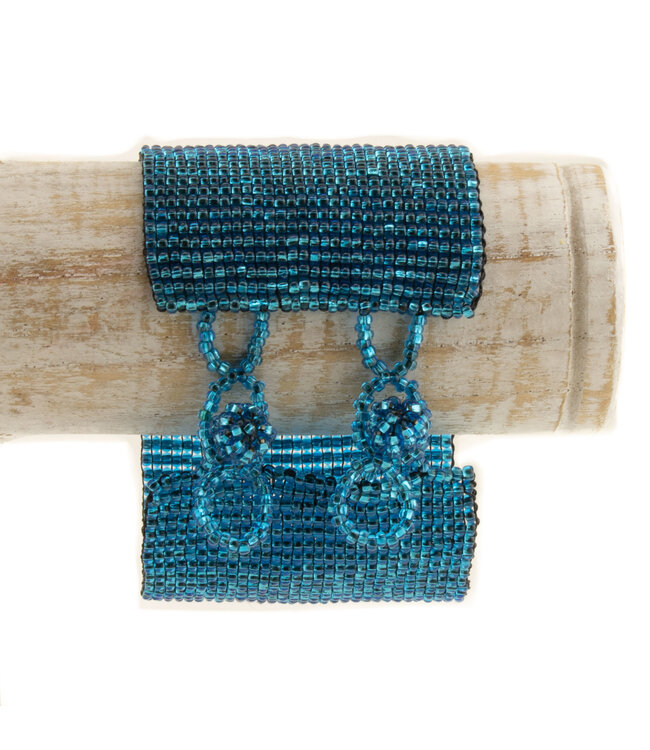 Armbandje glas kraaltjes turquoise