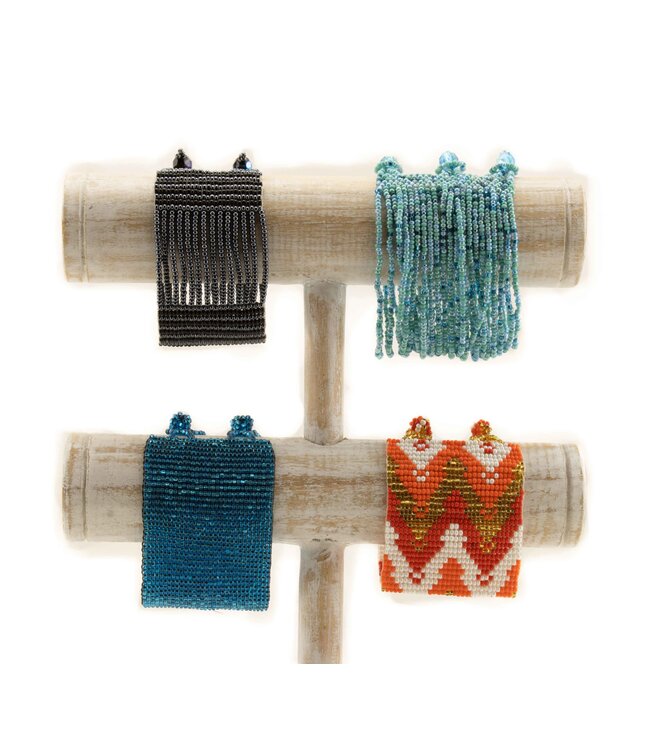 Armbandje glas kraaltjes turquoise